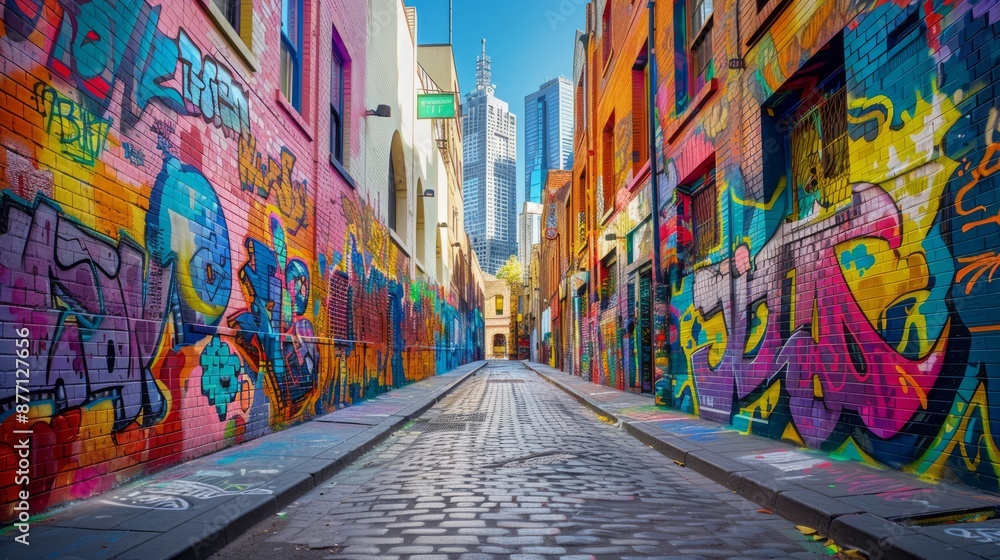 Colorful Graffiti Art On Urban Alley Walls Colorful Graffiti Art On Urban Alley Walls