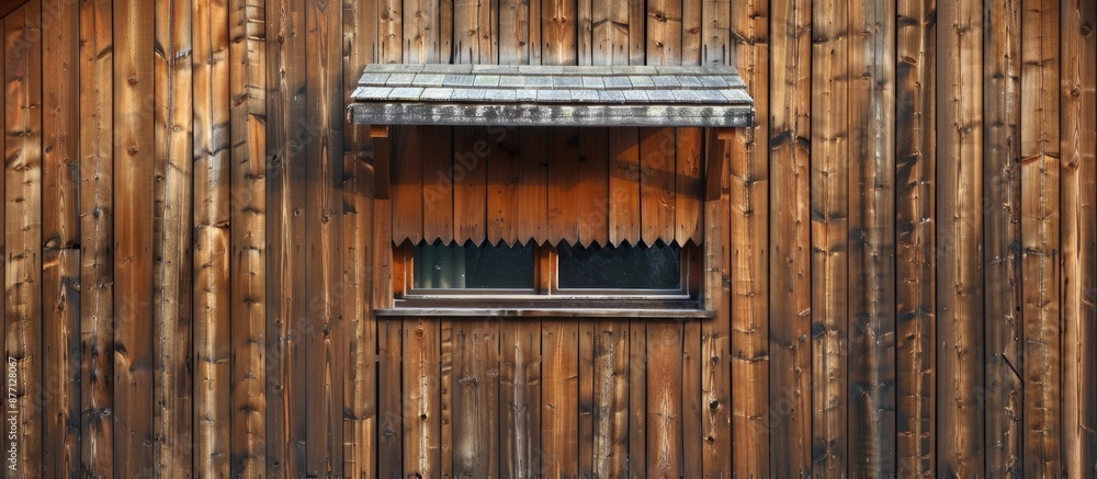 Exterior of a wooden house featuring an awning window with a copy space image. Exterior of a wooden house featuring an awning window with a copy space image.