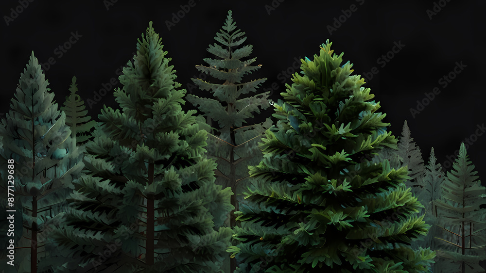 illustration capturing the timeless essence of evergreen forests, blending modern art techniques with natural serenity illustration capturing the timeless essence of evergreen forests, blending modern art techniques with natural serenity