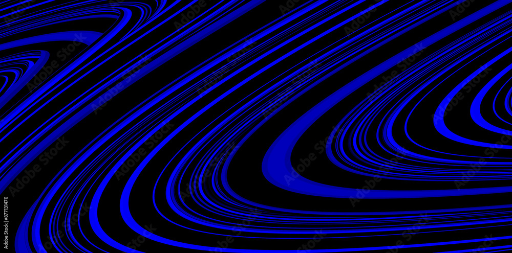 Fototapeta premium Illustration of Blue Color Wavy Line Geometric Abstract