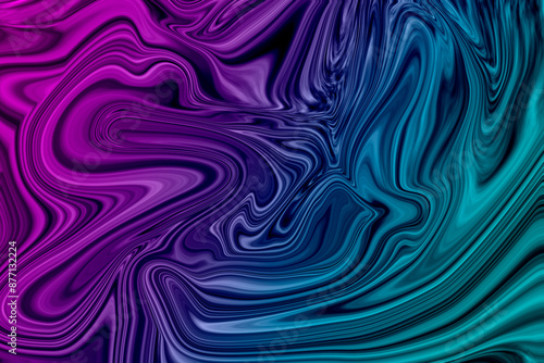 Texture of liquid form in purple and blue tones.