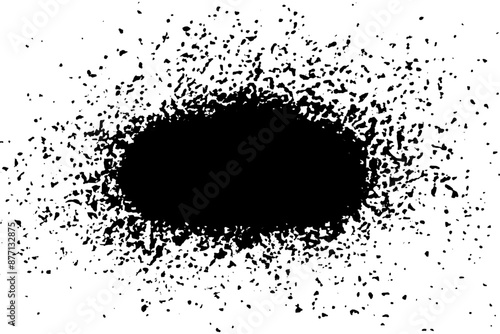 Black grainy texture isolated on white background. Dust overlay. Dark noise granules. Digitally generated image. Vector design elements. Illustration, Eps 10.