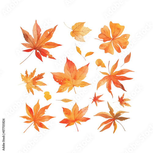 A collection of autumn leaves and flowers in various shades of yellow. Concept of warmth and nostalgia, evoking memories of fall and the changing of the seasons