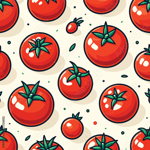 seamless pattern tomatoes in a flat design