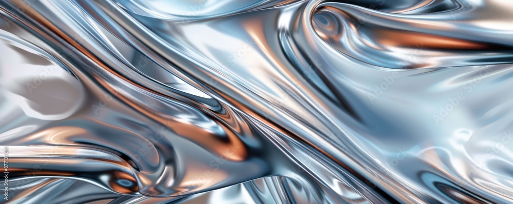 Luminous Metallic Wave - Abstract Pattern with Dynamic Movement Luminous Metallic Wave - Abstract Pattern with Dynamic Movement