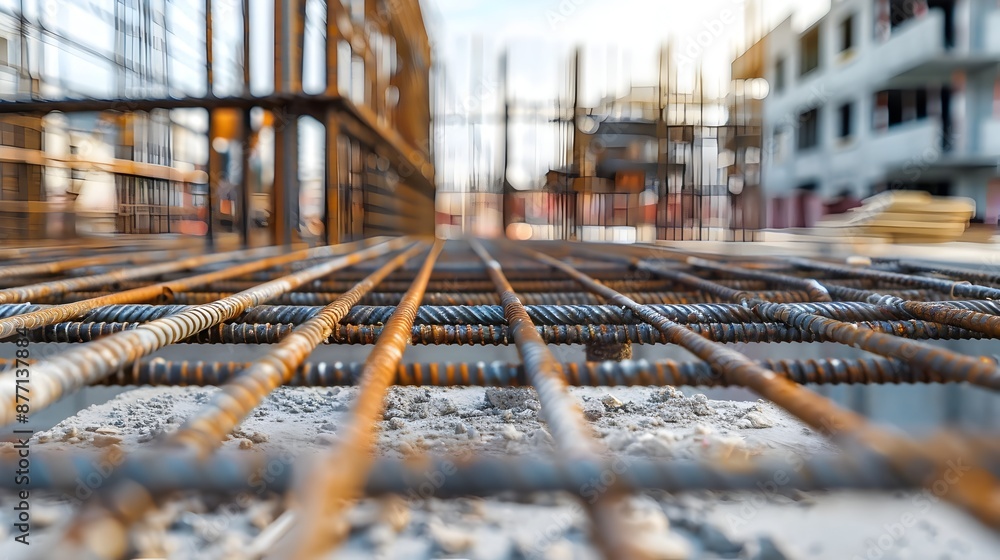 House Under Construction with Reinforced Steel Bars for Structural Integrity House Under Construction with Reinforced Steel Bars for Structural Integrity