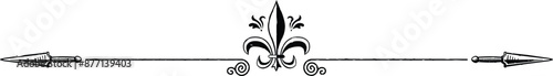 Medieval Fantasy Daggers and French Fleur de Lys Header Border