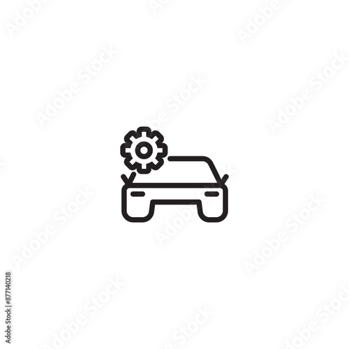 Vehicle law icon, part of the square icons, law and justice icon set. Car setting line vector icon. Editable icon.
