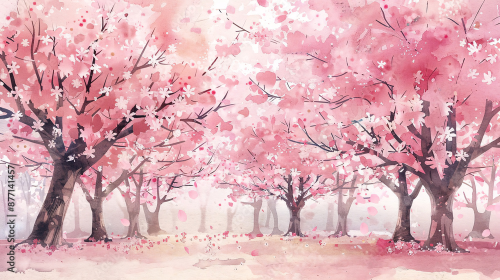 Japanese Sakura Cherry Tree Blossom Festival Pink Trees 4k Video Ink Drop Animation. Japanese Sakura Cherry Tree Blossom Festival Pink Trees 4k Video Ink Drop Animation.