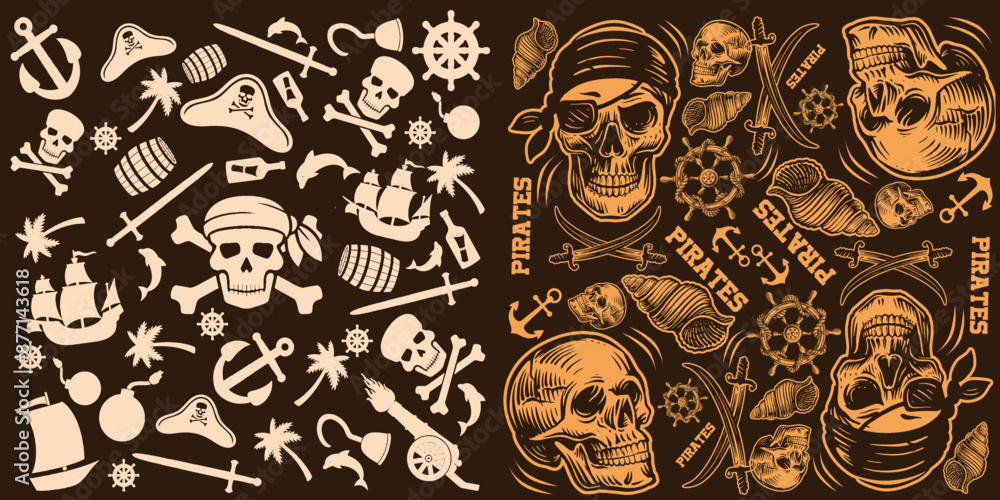Mixed Pirate Pattern Shirt Designs.eps Mixed Pirate Pattern Shirt Designs.eps