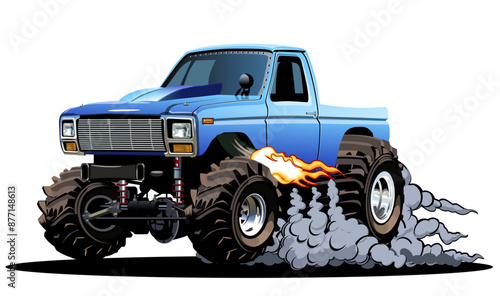 Cartoon Monster Truck isolated on white background