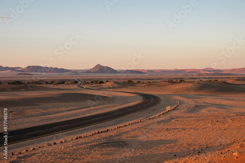 sunrise over sossusvlei national park, namibia