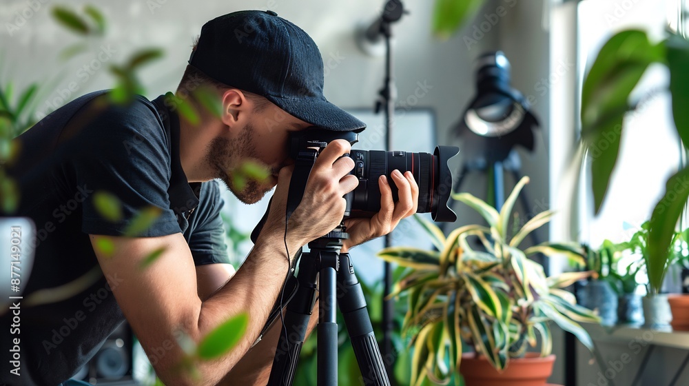 Photographer Capturing a Moment with a DSLR Camera Photographer Capturing a Moment with a DSLR Camera