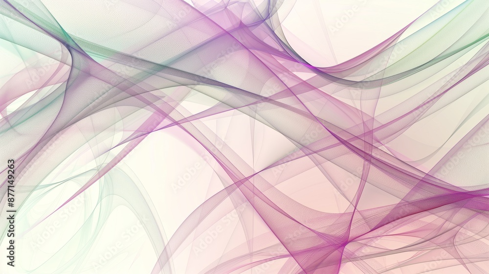 A soft pink, purple and green digital abstract design on a white background. A soft pink, purple and green digital abstract design on a white background.