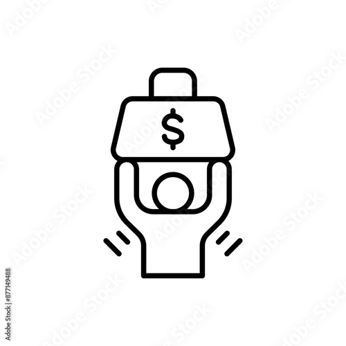 Debt weight outline icons, minimalist vector illustration ,simple transparent graphic element .Isolated on white background