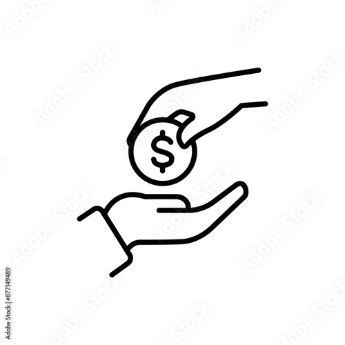 Give Debt outline icons, minimalist vector illustration ,simple transparent graphic element .Isolated on white background