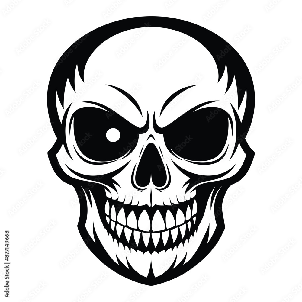 Fototapeta premium Halloween Skull Silhouette Vector illustration