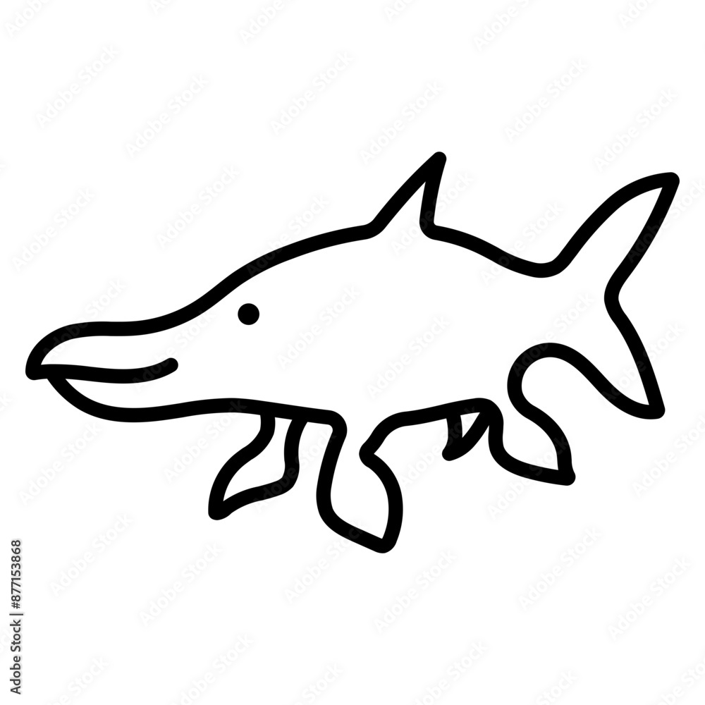 Obraz premium Ichthyosaurus Lineart