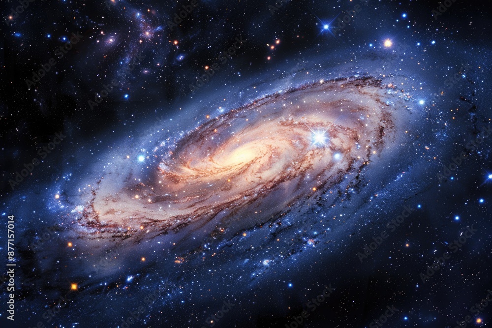 A stunning spiral galaxy with stars in the background, perfect for space-themed designs or projects A stunning spiral galaxy with stars in the background, perfect for space-themed designs or projects