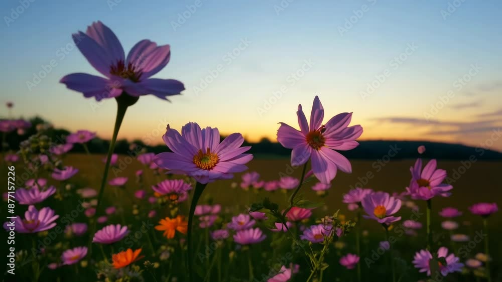 Sunset Bloom Over Tranquil Fields Sunset Bloom Over Tranquil Fields