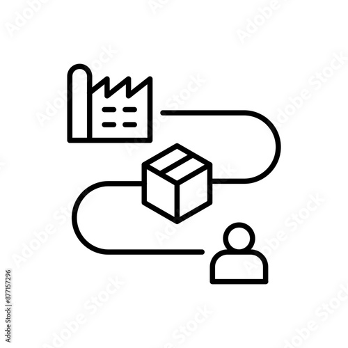 Distribution factory outline icons, minimalist vector illustration ,simple transparent graphic element .Isolated on white background