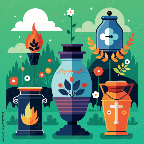urns Flat illustration 