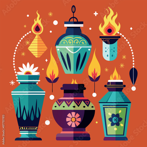 urns Flat illustration 