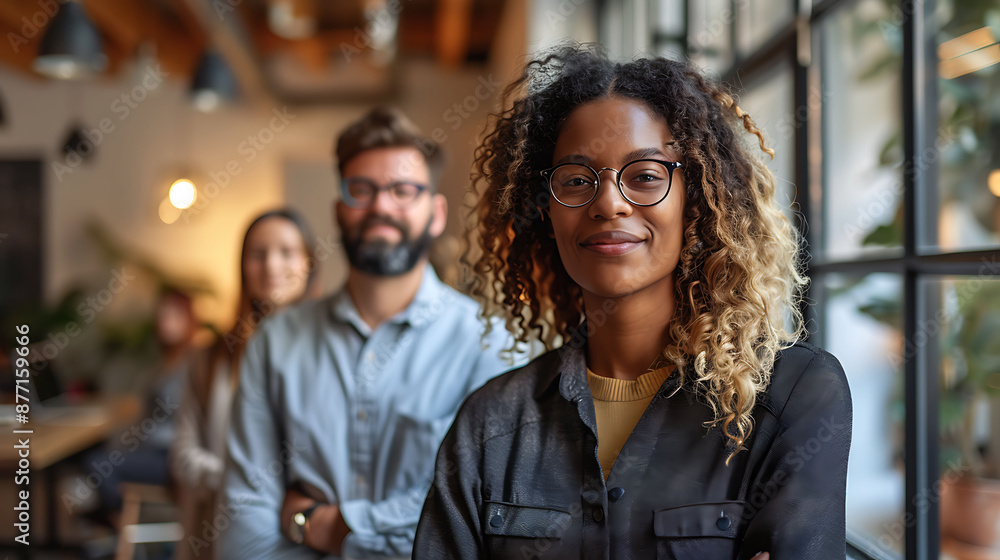 Employees of many nationalities work together and smile at work. Employees of many nationalities work together and smile at work.