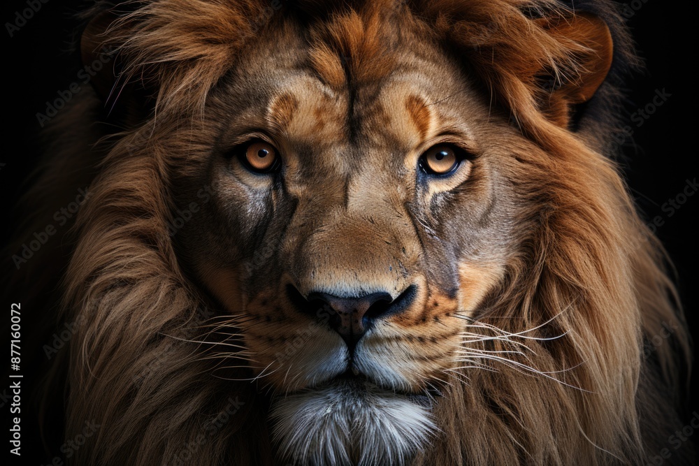 Lion's colorful abstract illustration, generative IA Lion's colorful abstract illustration, generative IA