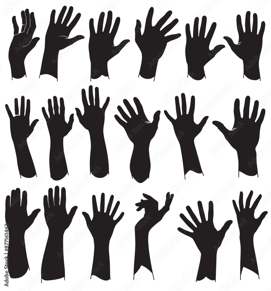 Silhouette of hand gestures Silhouette of hand gestures