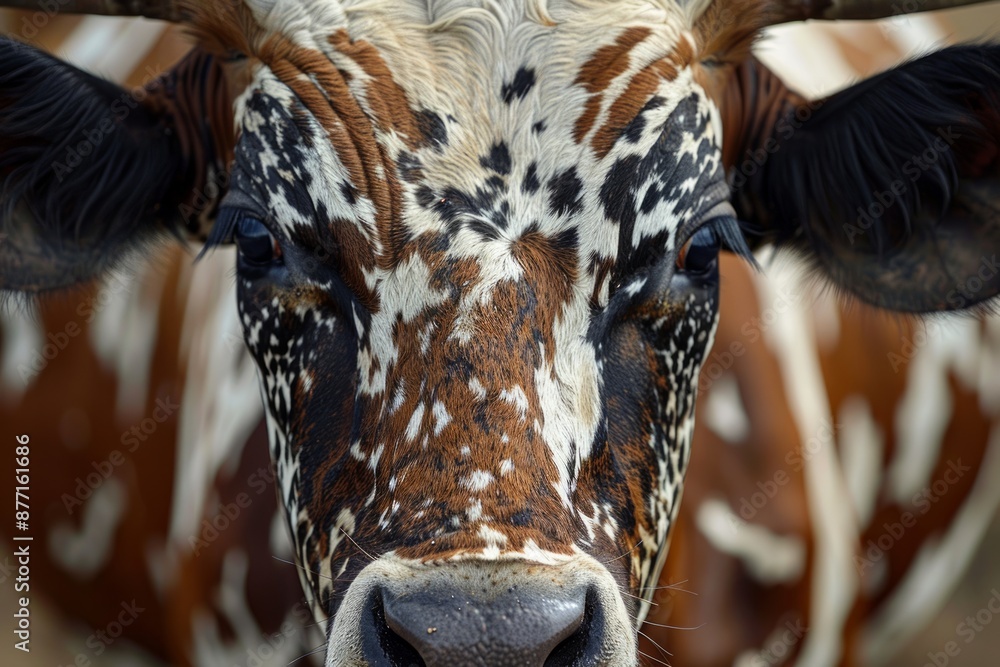 Φωτογραφία Spectacular close-up portrait of a Nguni(cow) bull,Zimbabwe