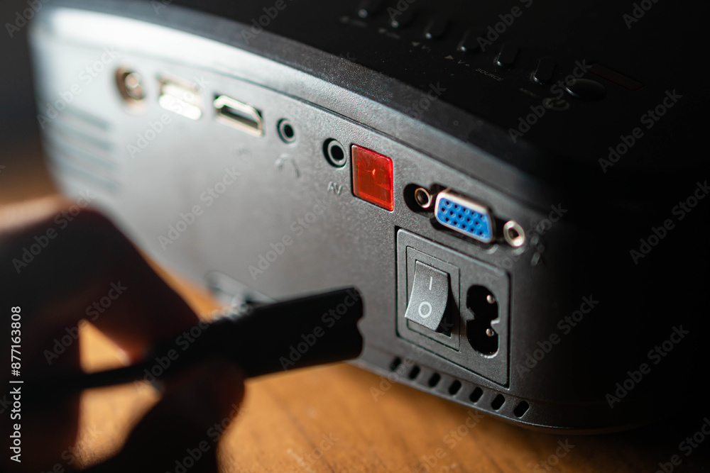 Fototapeta premium Back panel of electronic device with various ports