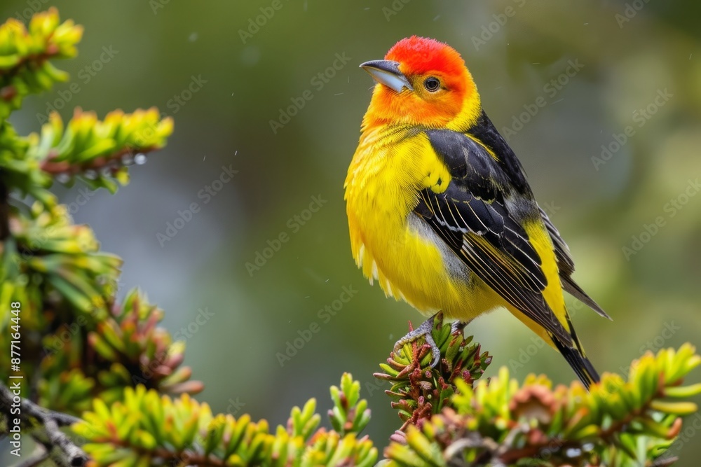 Western Tanager adult male perched