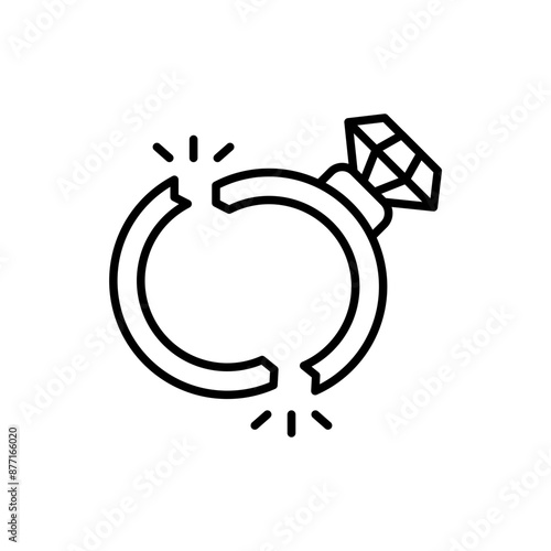 Broken ring outline icons, minimalist vector illustration ,simple transparent graphic element .Isolated on white background