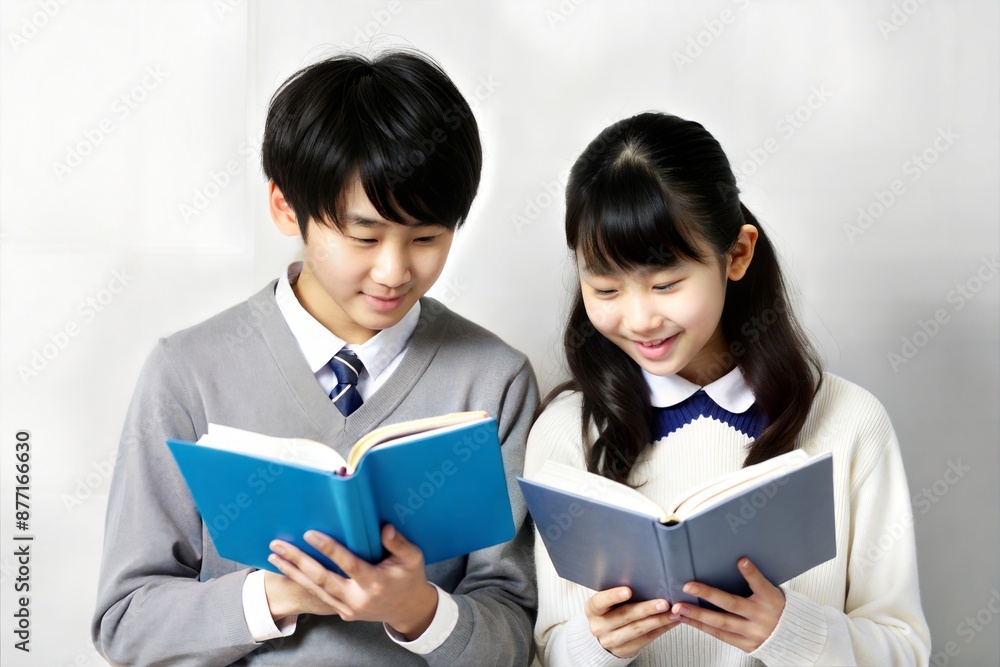 Asian two Student Friends Reading Books Together
Asian two Student Friends Reading Books Together