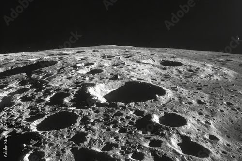 Moon Surface Craters and Shadows photo