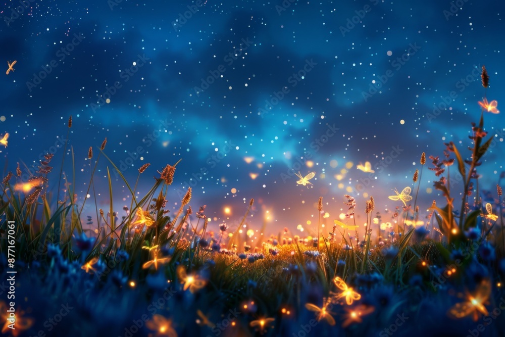 Enchanted Firefly Meadow at Twilight Enchanted Firefly Meadow at Twilight