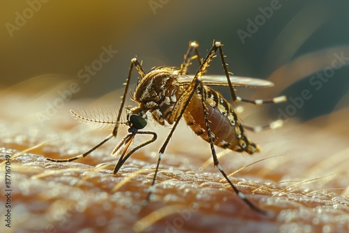 Wallpaper Mural Mosquito Biting Human Skin Close-Up Torontodigital.ca