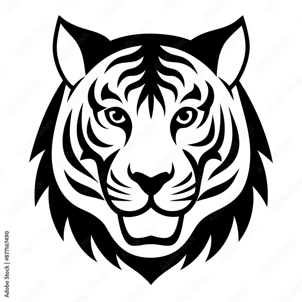 Obraz premium Striking Tiger Logo Icon Vector Illustration