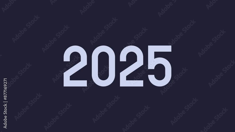 2025 pushes out 2024. Motion graphics with alpha channel. 2025 pushes out 2024. Motion graphics with alpha channel.
