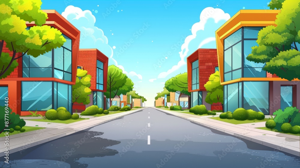 Bright Welcoming School Building in Sunlight Bright Welcoming School Building in Sunlight