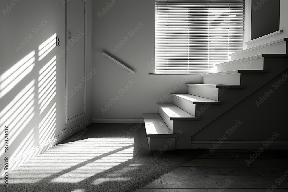Obraz premium Monochrome Staircase with Shadows