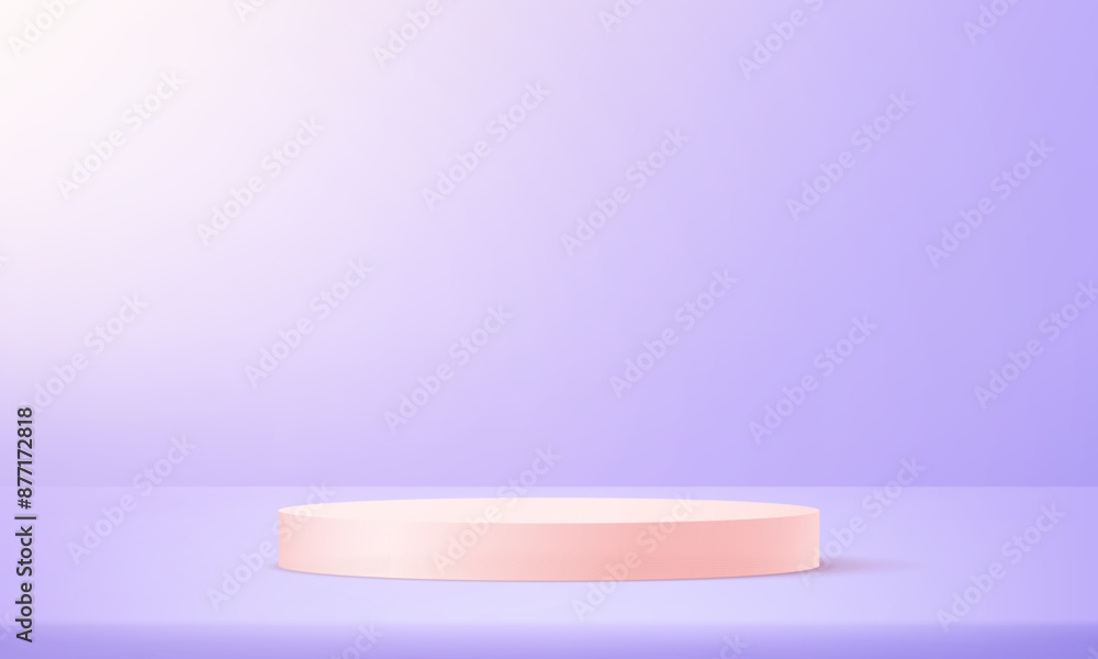 Purple studio room background. Pink background vector 3d with podium. Empty room with light effect. Space for selling products on the website. Vector illustration. Purple studio room background. Pink background vector 3d with podium. Empty room with light effect. Space for selling products on the website. Vector illustration.