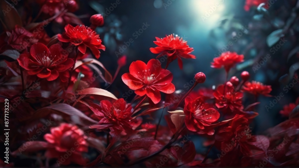 red flowers branch red flowers branch