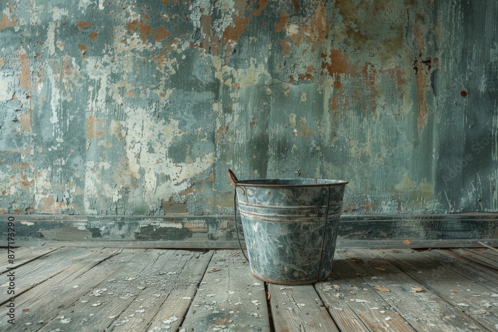 Rustic Room with Weathered Bucket Rustic Room with Weathered Bucket
