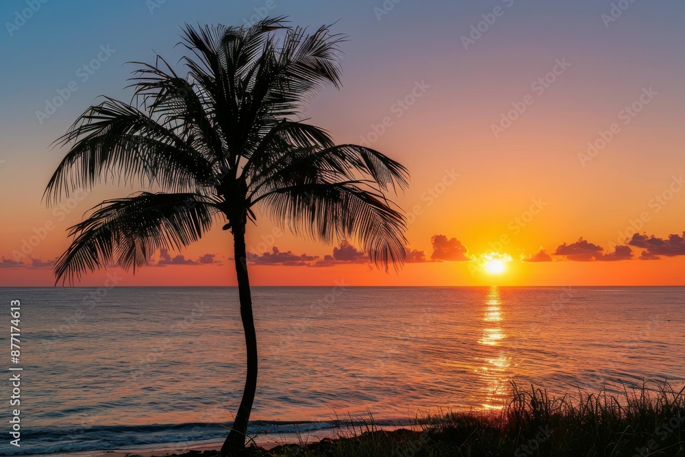 Fototapeta premium Tropical Sunset Beach Scene