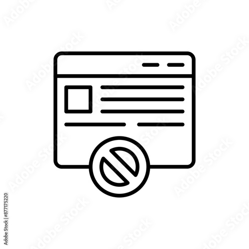 Fake article outline icons, minimalist vector illustration ,simple transparent graphic element .Isolated on white background