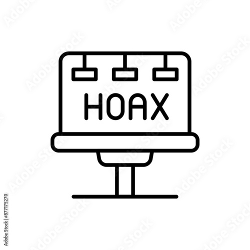 Hoax billboard outline icons, minimalist vector illustration ,simple transparent graphic element .Isolated on white background