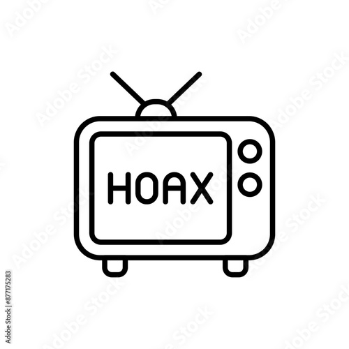 Hoax news outline icons, minimalist vector illustration ,simple transparent graphic element .Isolated on white background