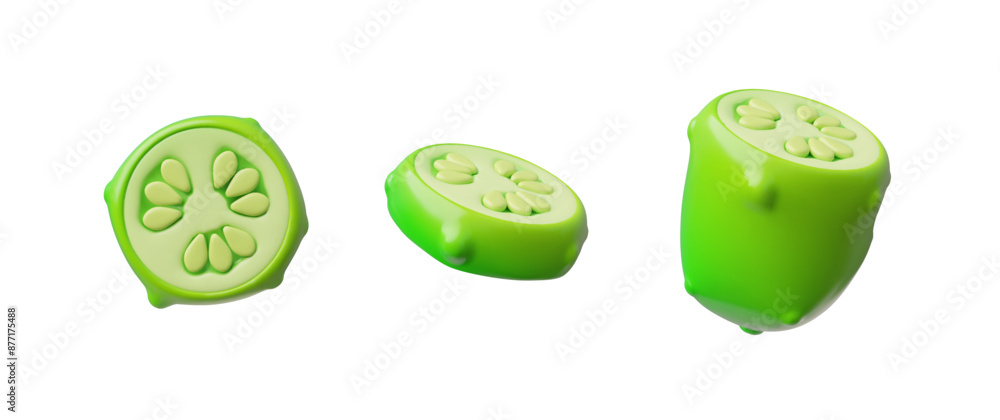 3d pimpled cucumber. 3d pimpled cucumber.